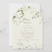 Creme Neutral Greenery Arch Baby Dusche Einladung (Vorderseite)