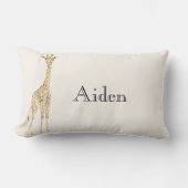 Creme Niedlich Giraffen Name Lendenkissen (Vorderseite)