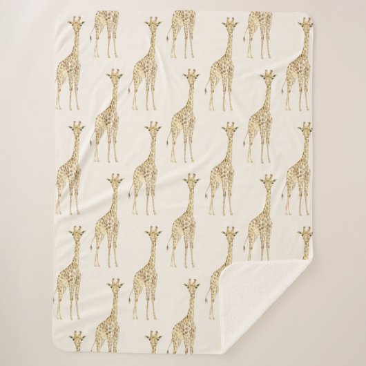 Creme Niedlich Giraffen Sherpadecke (Vorderseite)