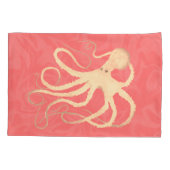 Creme Octopus auf Korallen - 2 Standard Pillowcase Kissenbezug (Rückseite-Links)