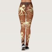 Creme Octopus auf Schokolade - Leggings (Rückseite)