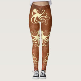 Creme Octopus auf Schokolade - Leggings