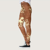 Creme Octopus auf Schokolade - Leggings (Links)