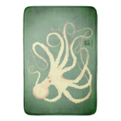 Creme Octopus on Sage - Große Badematte (Vorderseite Vertikal)