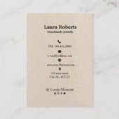 Creme-Off-White-Ohrring-Grafikkarte Visitenkarte (Rückseite)