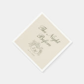 Creme-olivfarbene Monogramm-Probenabendservietten Serviette (Ecke)