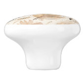 Creme-orange-Blumenmuster Keramikknauf (Seitenansicht)