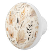 Creme-orange-Blumenmuster Keramikknauf (Rechts)