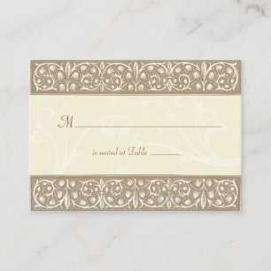 Creme Ornamental Frieze Platzkarte