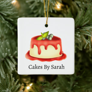 Creme Panna Cotta Keramikornament