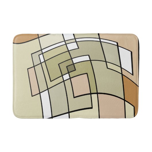 Creme Pastel Herbst Abstrakte Kunst Badematte (Vorderseite)