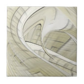 Creme Pastel Herbst Abstrakte Kunst Fliese (Vorderseite)