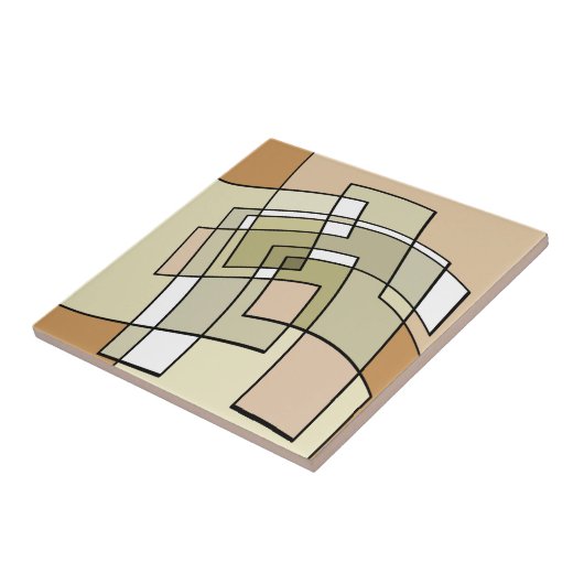 Creme Pastel Herbst Abstrakte Kunst Fliese (Seite)