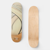 Creme Pastel Herbst Abstrakte Kunst, Mit Monogramm Skateboard (Vorderseite)