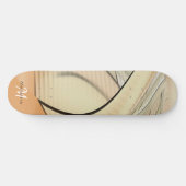 Creme Pastel Herbst Abstrakte Kunst, Mit Monogramm Skateboard (Horizontal)