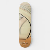 Creme Pastel Herbst Abstrakte Kunst, Mit Monogramm Skateboard (Vorderseite)