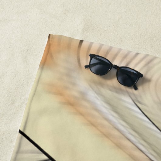 Creme Pastel Herbst Abstrakte Kunst, Mit Monogramm Strandtuch (Beispiel)