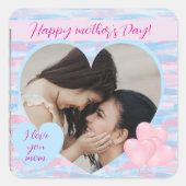 Creme pastellfarben Hellblau und rosa Keepake Quadratischer Aufkleber (Vorderseite)