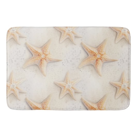 Creme Peach Beach Starfish Badematte (Vorderseite)