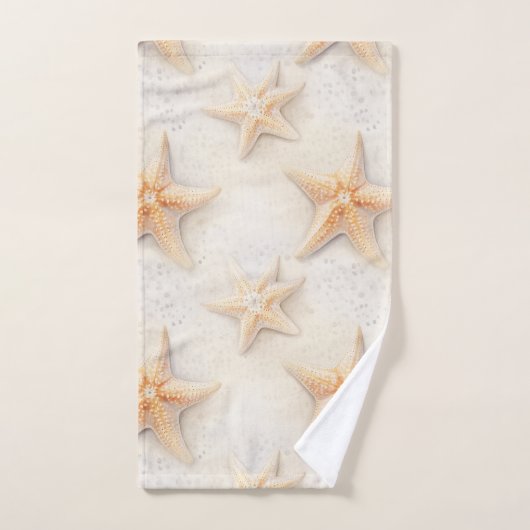 Creme Peach Beach Starfish Badhandtuch Set (Handtuch)