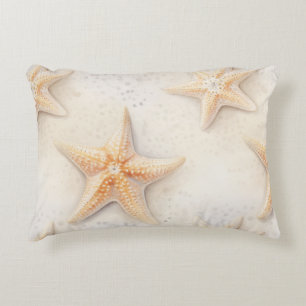Creme Peach Beach Starfish Dekokissen