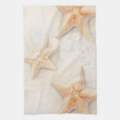 Creme Peach Beach Starfish Geschirrtuch (Vertikal)