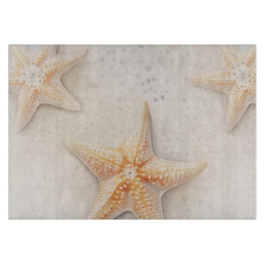 Creme Peach Beach Starfish Schneidebrett (Vorderseite)