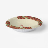 Creme Peach Burgundy und dunkelgrün Pappteller (Gewinkelt)