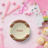 Creme Peach Burgundy und dunkelgrün Pappteller (Party)