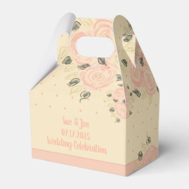 Creme Peach und Pink Polka Dot Künstlerisch Geschenkschachtel