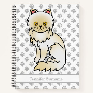 Creme Persian Niedlich Cartoon Cat & Custom Text Notizblock
