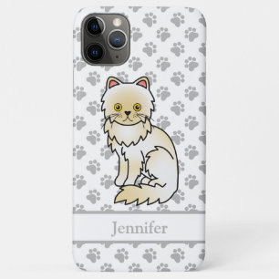Creme Persian Niedlich Cartoon Cat & Name Case-Mate iPhone Hülle