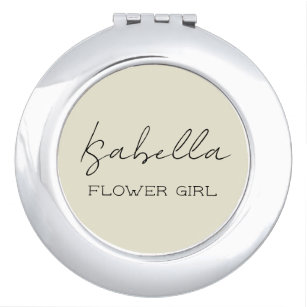 Creme Personalisiert Blume Girl Taschenspiegel