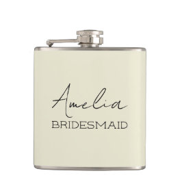 Creme Personalisiert Bridesmaid Flachmann