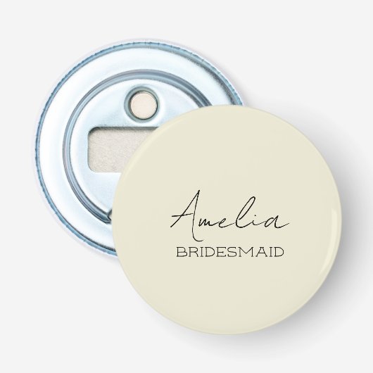 Creme Personalisiert Bridesmaid Flaschenöffner (Vorderseite)