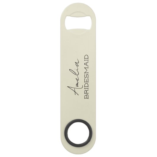 Creme Personalisiert Bridesmaid Flaschenöffner (Vorderseite)