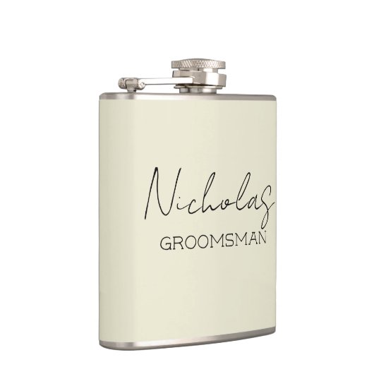 Creme Personalisierter Trauzeuge Flachmann (Rechts)
