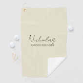 Creme Personalisierter Trauzeuge Golfhandtuch (Insitu)