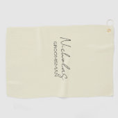 Creme Personalisierter Trauzeuge Golfhandtuch (Horizontal)