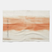 Creme Pfirsich Orange Streifen   Geschirrtuch (Horizontal)