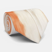 Creme Pfirsich Orange Streifen   Krawatte (Gerollt)
