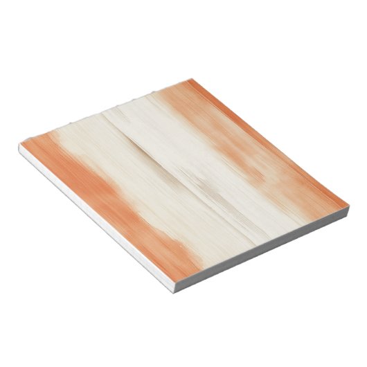 Creme Pfirsich Orange Streifen Notizblock (angewinkelt)