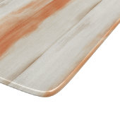 Creme Pfirsich Orange Streifen Schneidebrett (Ecke)