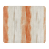 Creme Pfirsich Orange Streifen Schneidebrett (Vorderseite)