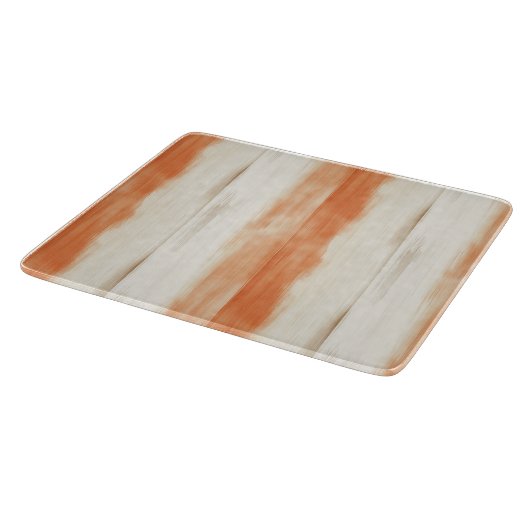 Creme Pfirsich Orange Streifen Schneidebrett (Ecke)