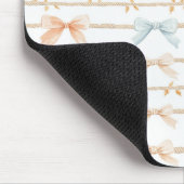 Creme-Pfirsichblaue Schleifen Mousepad (Ecke)