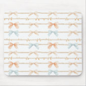 Creme-Pfirsichblaue Schleifen Mousepad (Vorne)