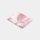 Creme Pink Cowgirl Cowhide Monogram Post-it Klebezettel (angewinkelt)
