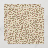 Creme Pink Leopard Print Birthday Einladung (Vorne/Hinten)