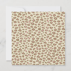 Creme Pink Leopard Print Birthday Einladung